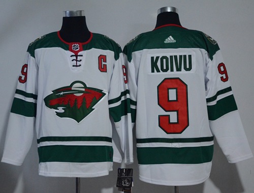 Adidas Men Minnesota Wild 9 Mikko Koivu White Road Authentic Stitched NHL Jersey